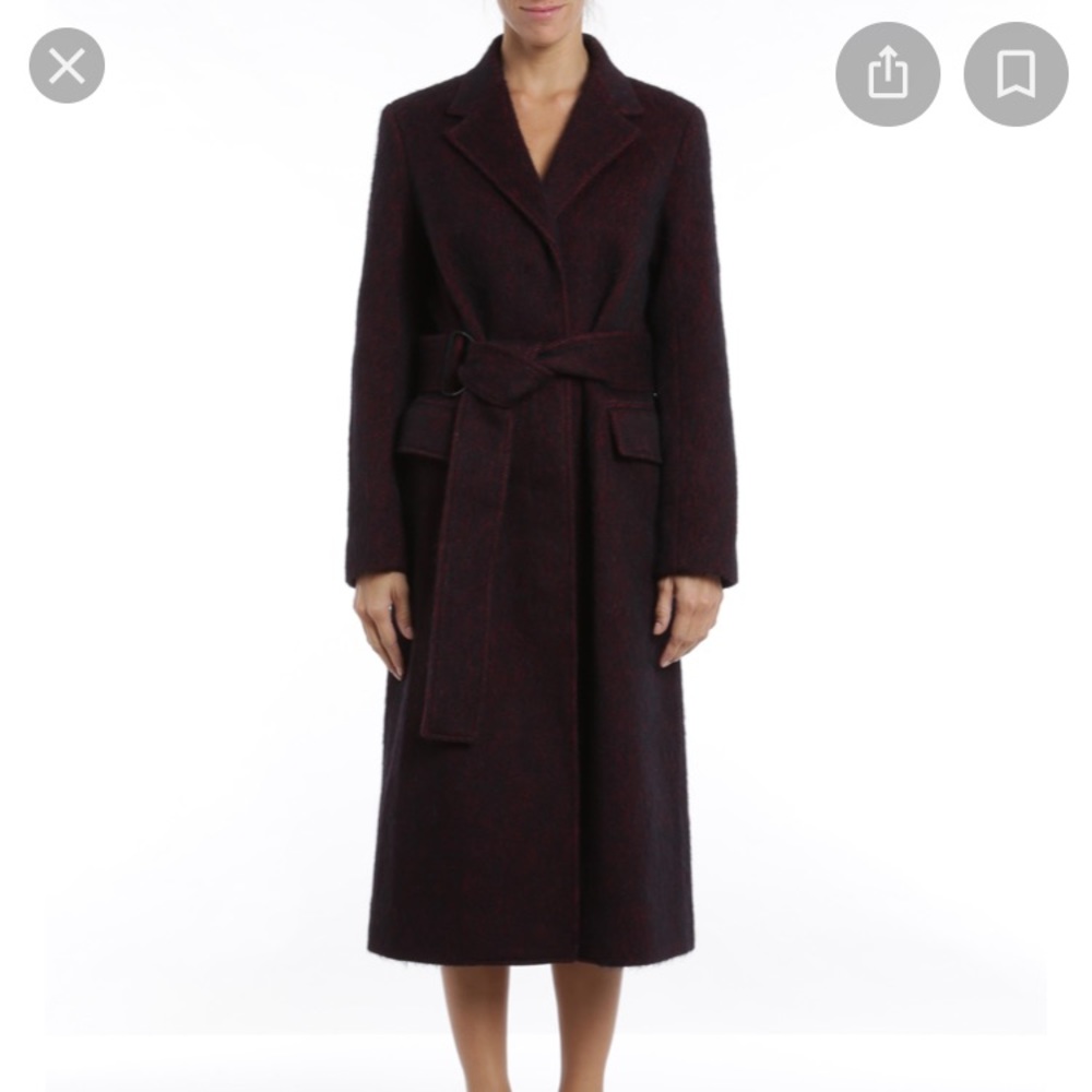 3.1 Phillip Lim NWT BELTED Ruby RED STRUCTURED Wool coat BADAZZ
